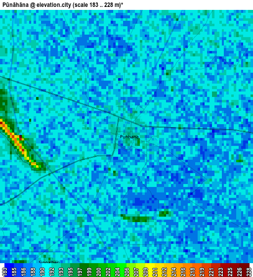 Pūnāhāna elevation map