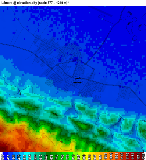 Lāmerd elevation map