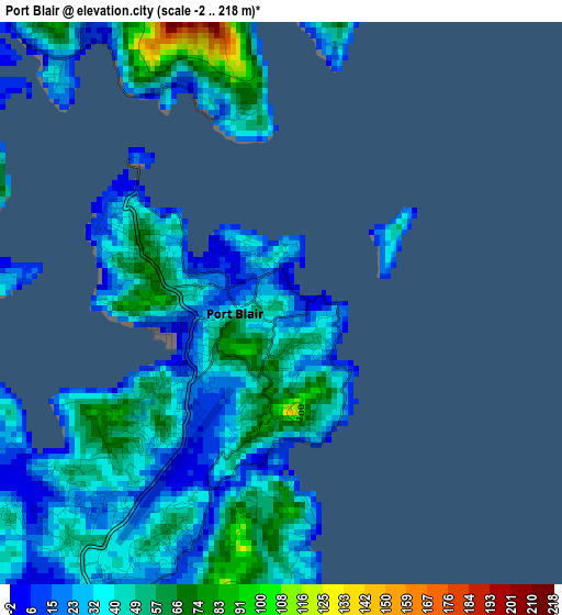 Port Blair elevation map