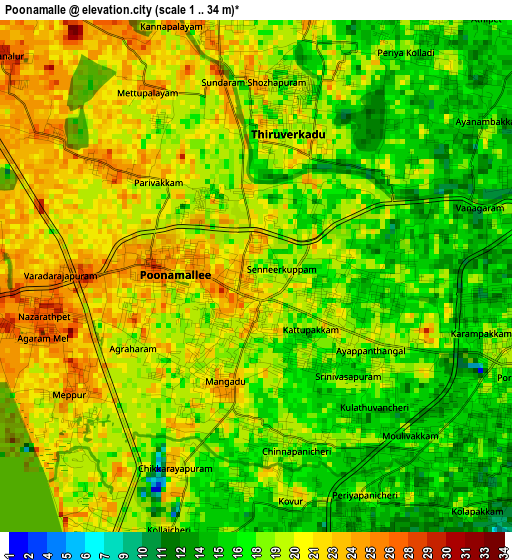 Poonamalle elevation map