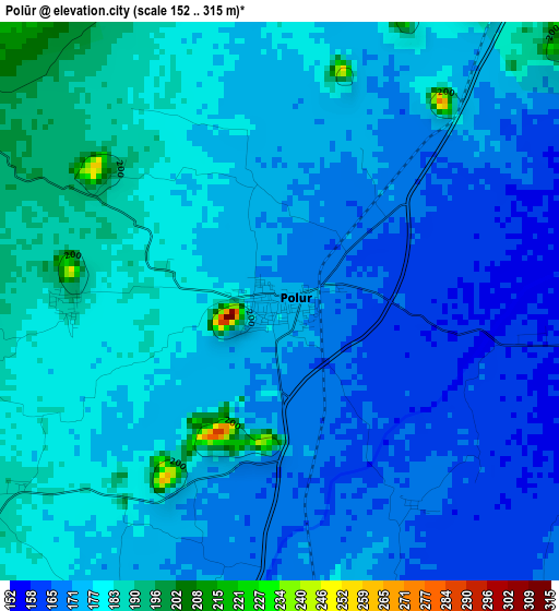 Polūr elevation map