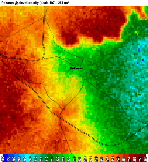 Pokaran elevation map