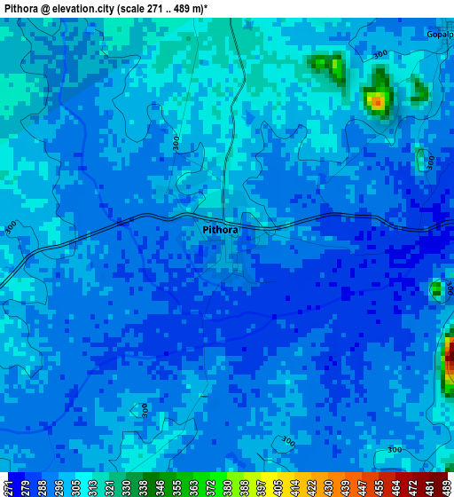 Pithora elevation map