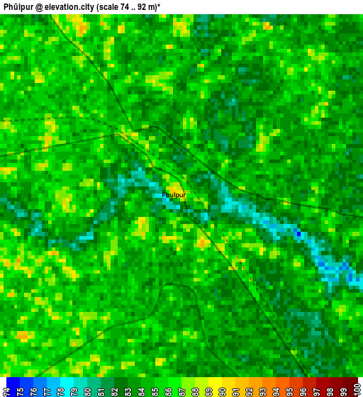 Phūlpur elevation map
