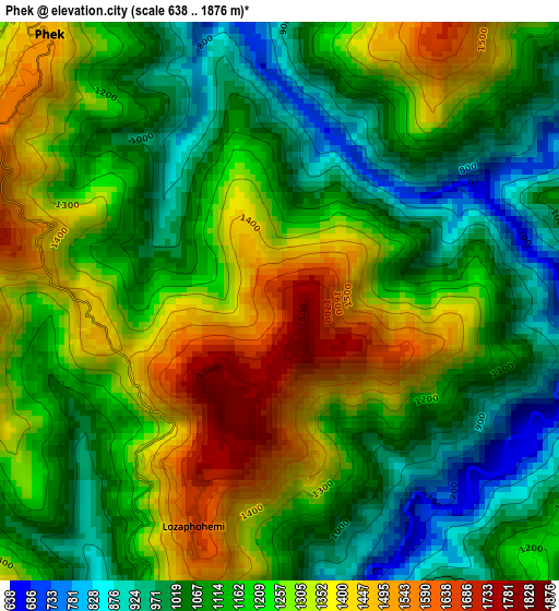 Phek elevation map