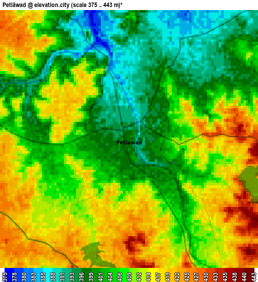 Petlāwad elevation map