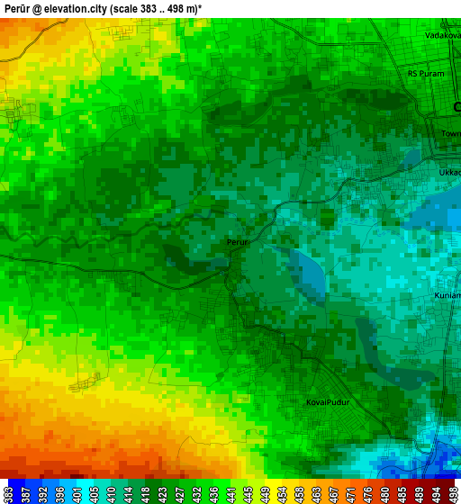 Perūr elevation map