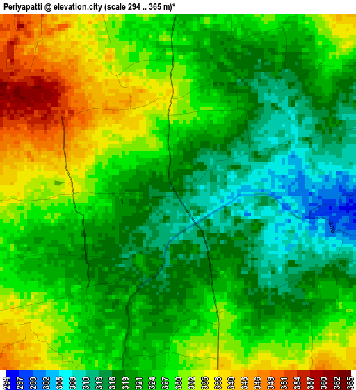 Periyapatti elevation map