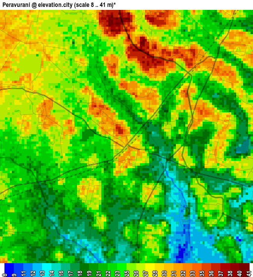 Peravurani elevation map