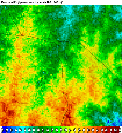 Peranamallūr elevation map