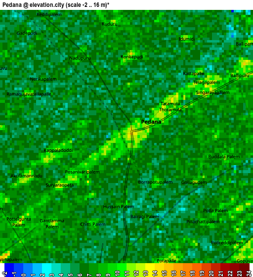 Pedana elevation map