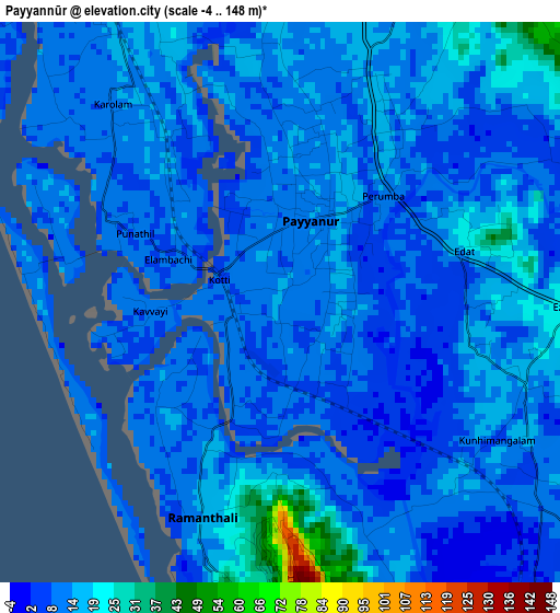 Payyannūr elevation map