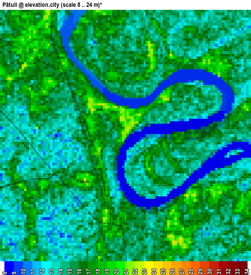 Pātuli elevation map