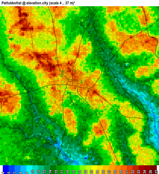 Pattukkottai elevation map