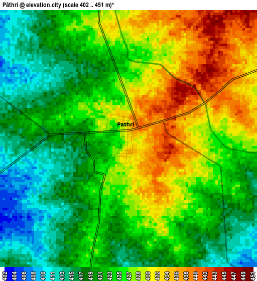 Pāthri elevation map