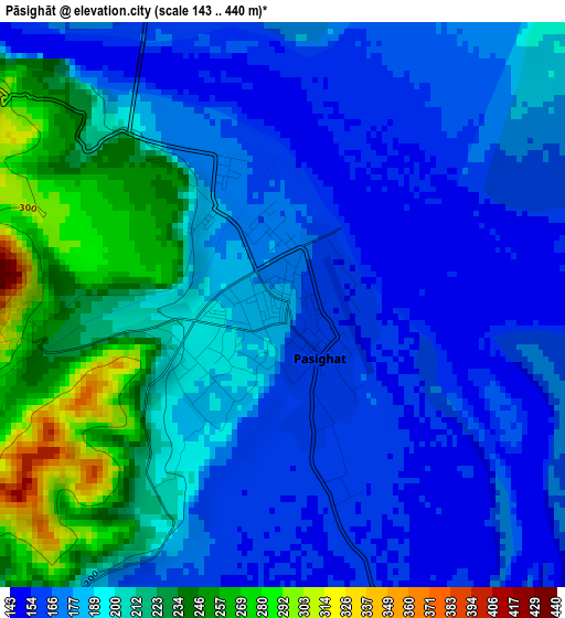 Pāsighāt elevation map