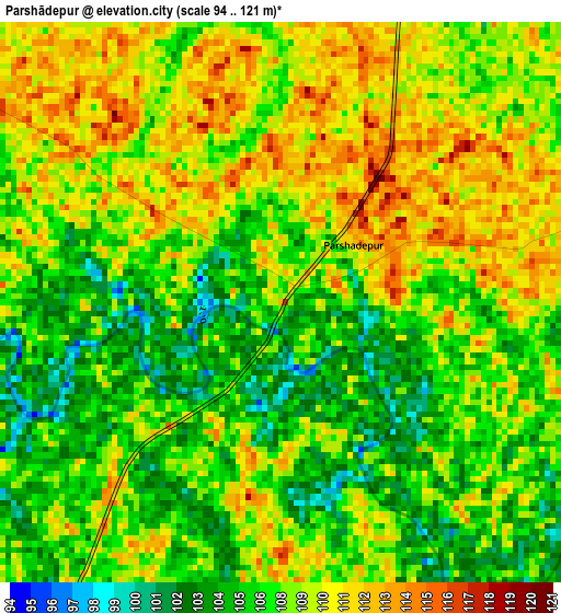 Parshādepur elevation map