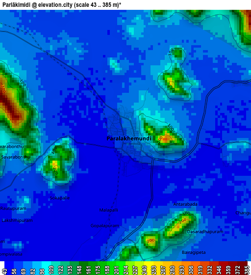 Parlākimidi elevation map