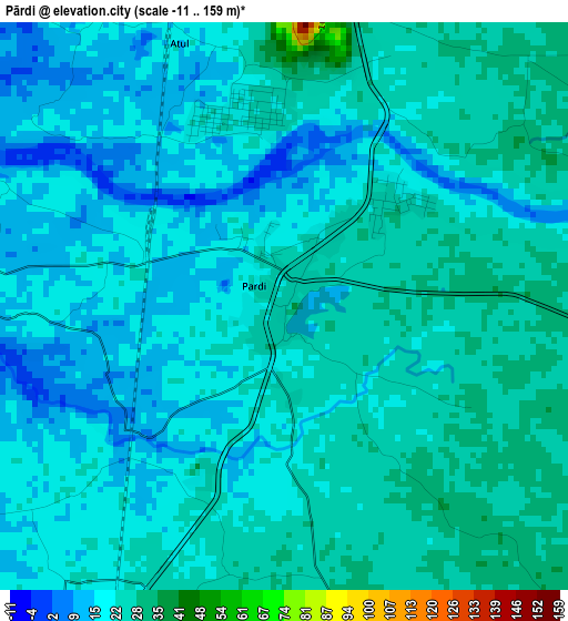 Pārdi elevation map