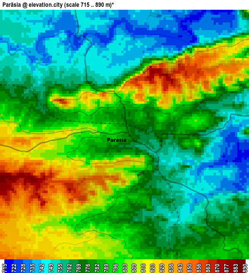 Parāsia elevation map