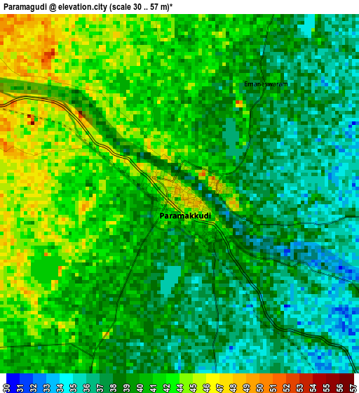 Paramagudi elevation map