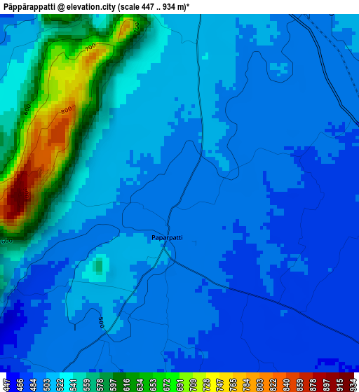 Pāppārappatti elevation map