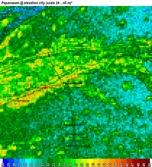 Papanasam elevation map