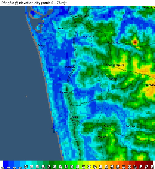 Pāngāla elevation map