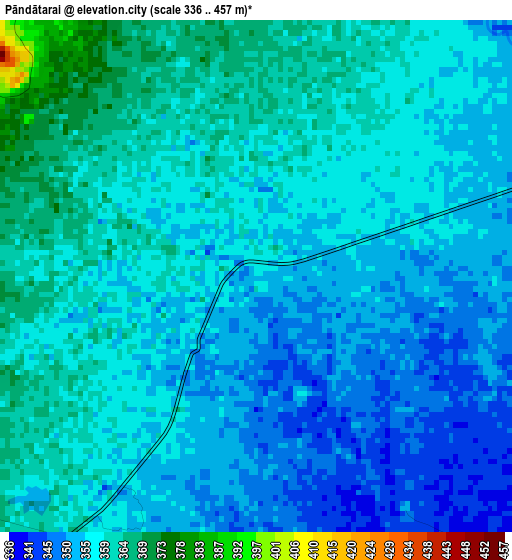 Pāndātarai elevation map