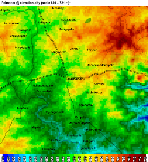 Palmaner elevation map