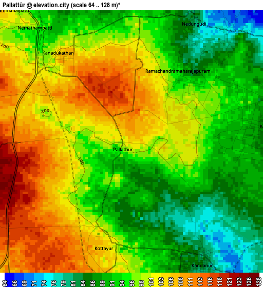 Pallattūr elevation map