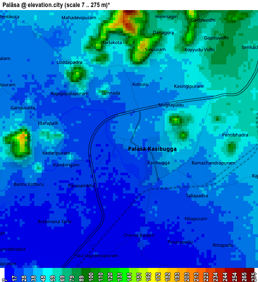 Palāsa elevation map