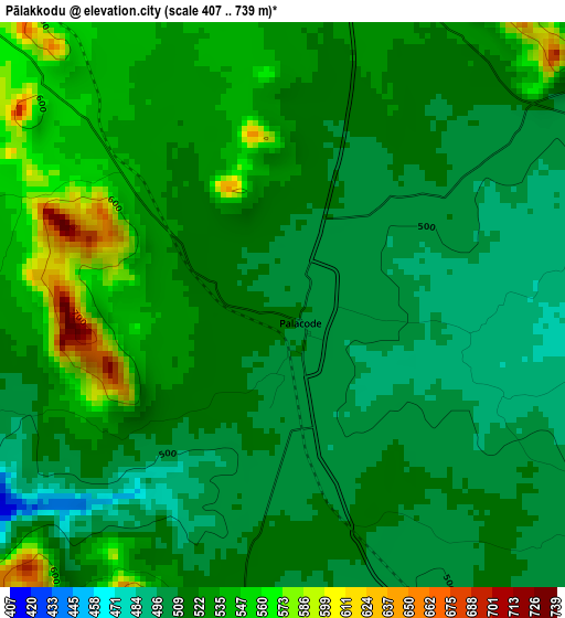 Pālakkodu elevation map