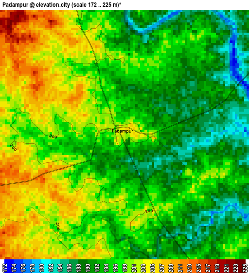 Padampur elevation map