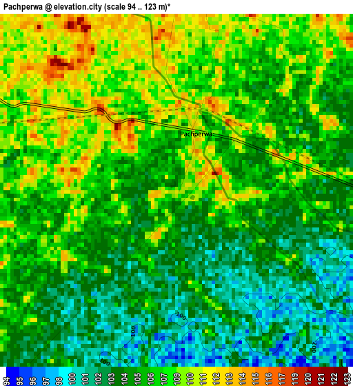 Pachperwa elevation map