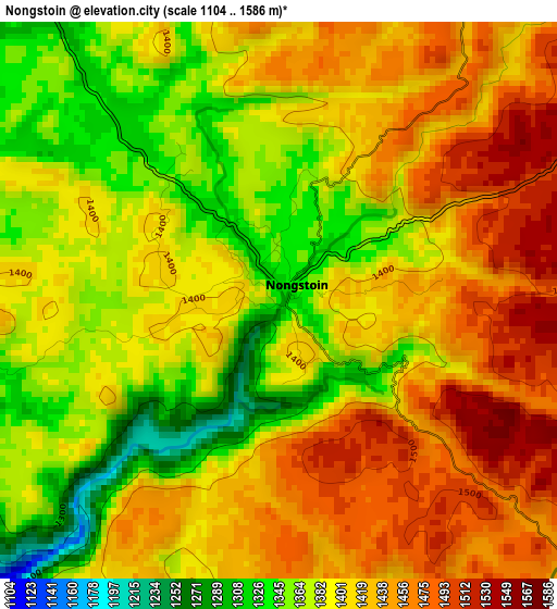 Nongstoin elevation map