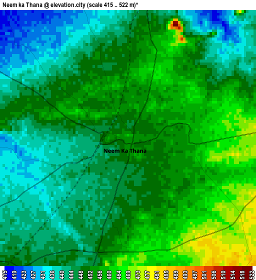 Neem ka Thana elevation map