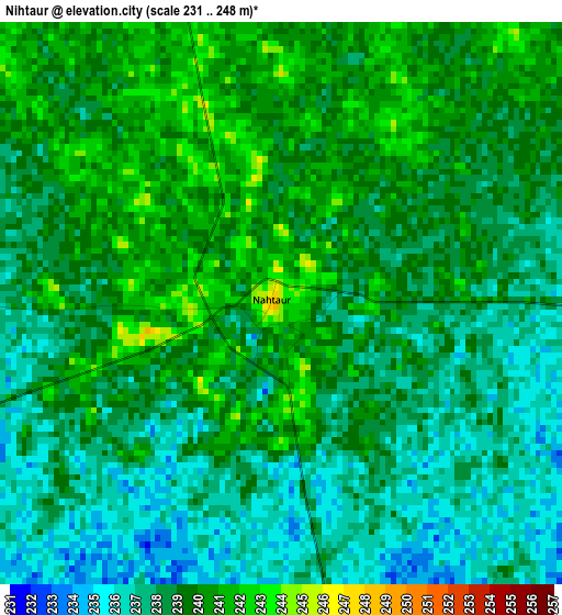 Nihtaur elevation map