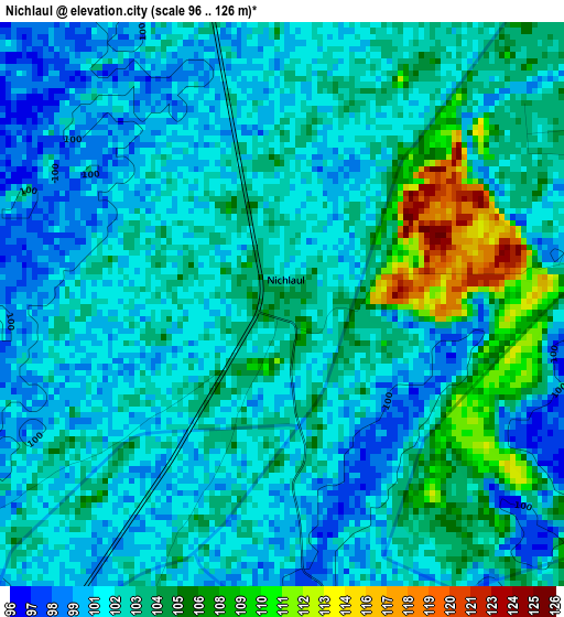 Nichlaul elevation map