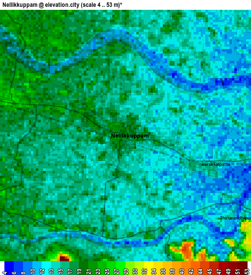 Nellikkuppam elevation map