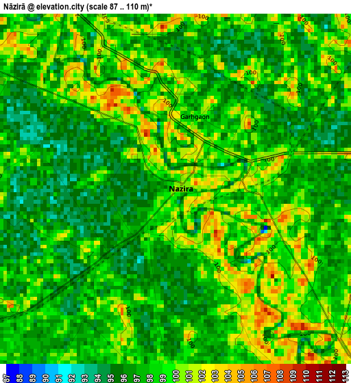 Nāzirā elevation map