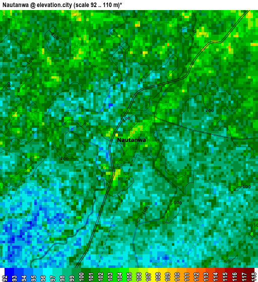 Nautanwa elevation map