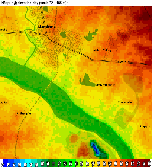 Nāspur elevation map