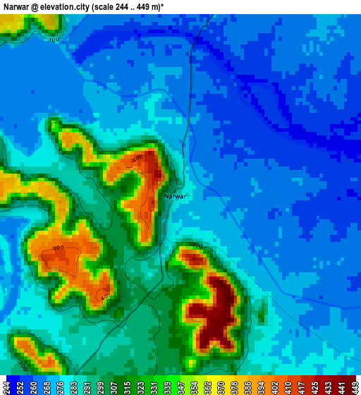 Narwar elevation map