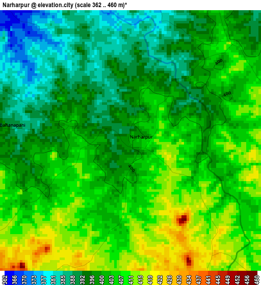 Narharpur elevation map