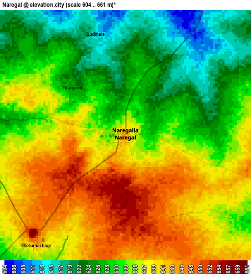 Naregal elevation map