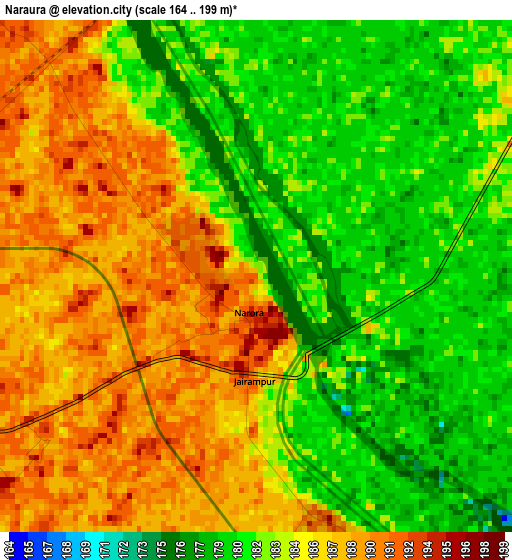 Naraura elevation map