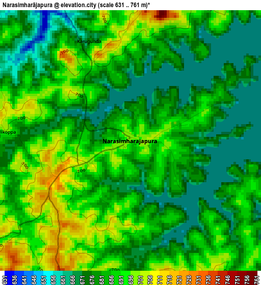 Narasimharājapura elevation map