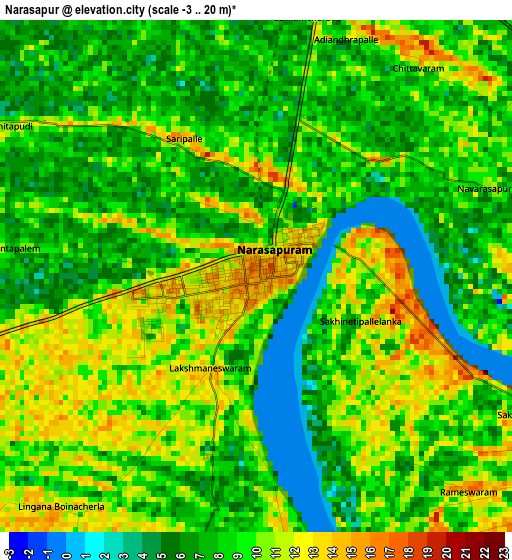 Narasapur elevation map