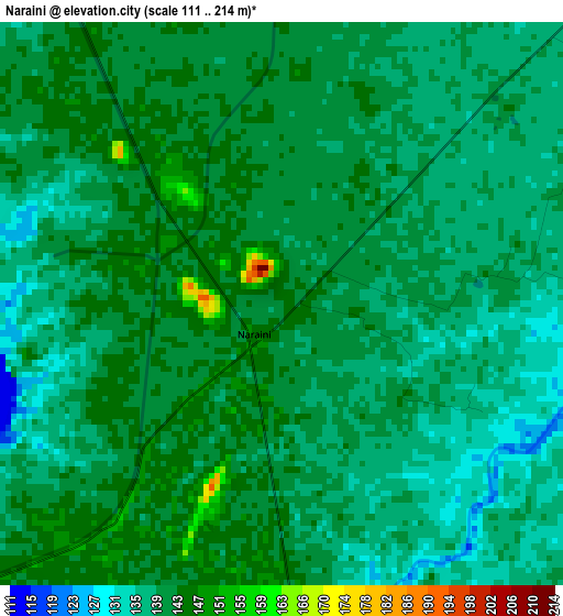 Naraini elevation map